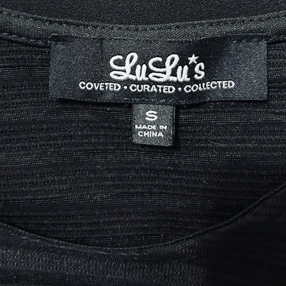 Lulu's Black Sheer Sleeve Dress NWOT - Picture 8 of 10